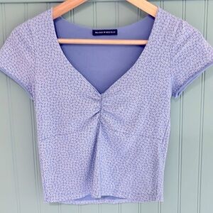 Brandy Melville Blue Floral Gina Top